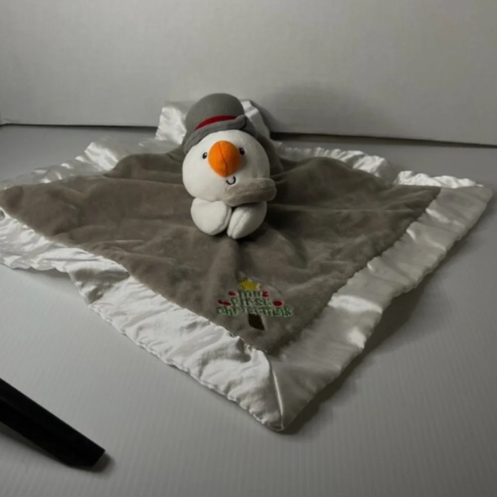Baby Gund Snowman Lovey “Baby’s 1st Christmas” Security Blanket Lovie 4061087
